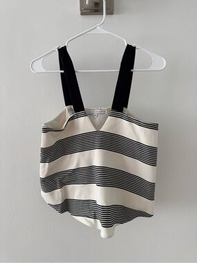 English Factory- Black and White Striped V-Neck Camisole